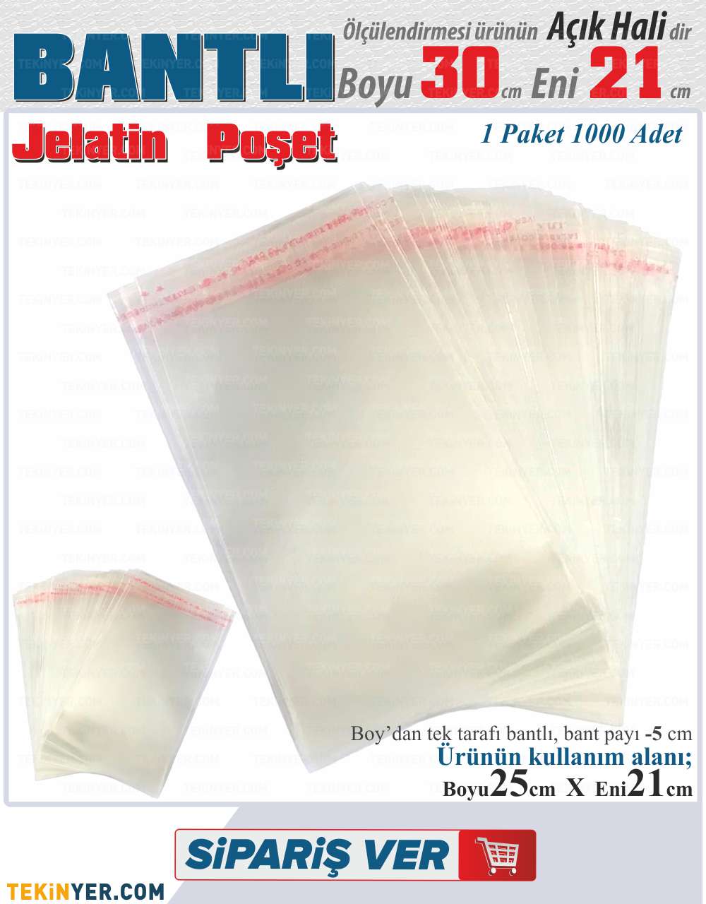21x30 Bantlı Jelatin